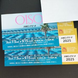 大磯ロングビーチ チケット 2枚 簡易梱包ペアチケット バラ不可