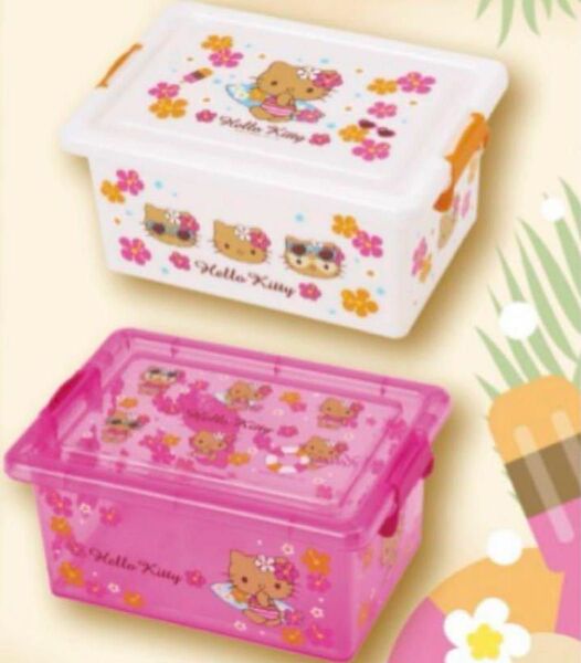 当たりくじ ハローキティ ギャルキティ 日焼けキティ キティ サンリオ 収納ボックス クリア ピンク ボックス ケース