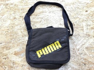 PUMA Puma shoulder bag Logo print bag bag Brown × yellow tea color × yellow color 