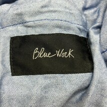 BLUE WORK TOMORROWLAND ブルーワーク トゥモローランド 0 メンズ パンツ テーパード 無地 ジップフライ 綿×ポリウレタン ブルー系 青系_画像2