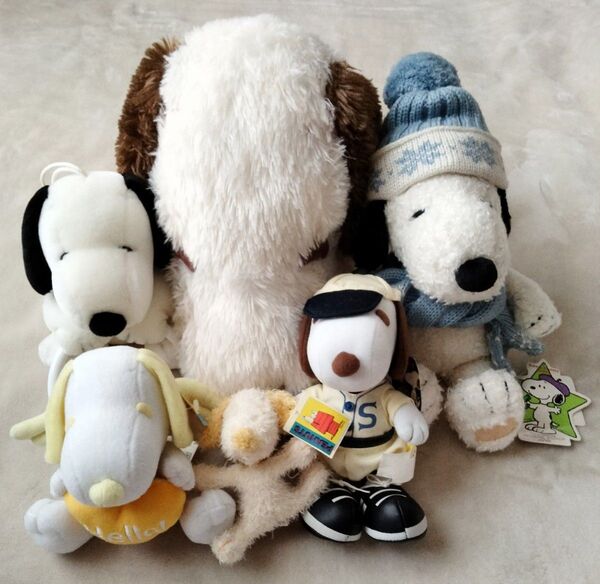 スヌーピー ぬいぐるみ 6体セット まとめ売り☆PEANUTS《Snoopy》柔らか素材 肌触り抜群!