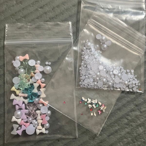 ネイルパーツ DIY レジン パーツ パール リボン ハンドメイド 小さめパーツ デコパーツ
