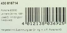 ⑨ミニチャンプス 1/43 ポルシェ 908/80 ＃14 ル マン 1981 R.ヨースト/K.ニーヅビーズ/D.ウィッティントン(MINICHAMPS, PMA, Porsche)_画像5