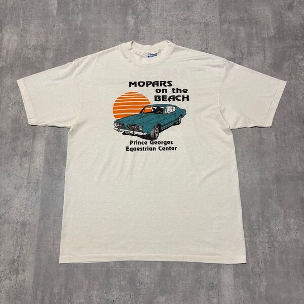 80s Hanes Tシャツ mopar 企業 車 レーシング パーツ ビーチ