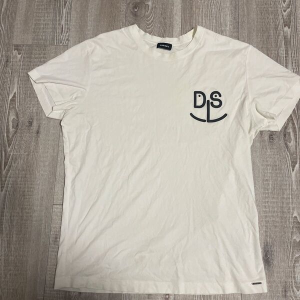 DIESEL DSロゴ Tシャツ オフホワイト色 L Tシャツ 半袖 L 半袖Tシャツ