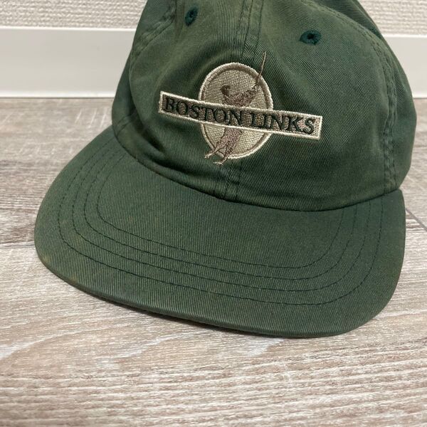 IMPERIAL ビンテージキャップBOSTON LINKS 緑色ワーク 帽子 キャップ ヴィンテージ 90s CAP