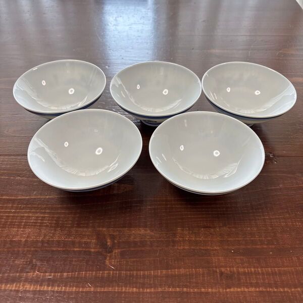 青い縁取りの飯碗 美濃焼 お茶碗 5個セット 食器 陶器