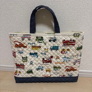 ハンドメイド レッスンバック トートバック レッスンバッグ 男の子 車