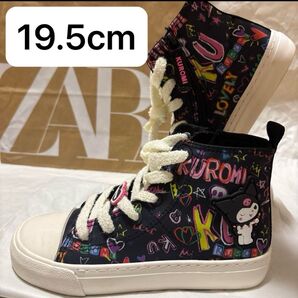 ZARA サンリオ クロミ ハイカットスニーカー 19.5cm ブラック
