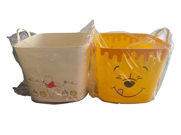くまのプーさん プラチナムザッカ ビッグバケット ディズニー バスケット 収納 おもちゃ箱 2個セット