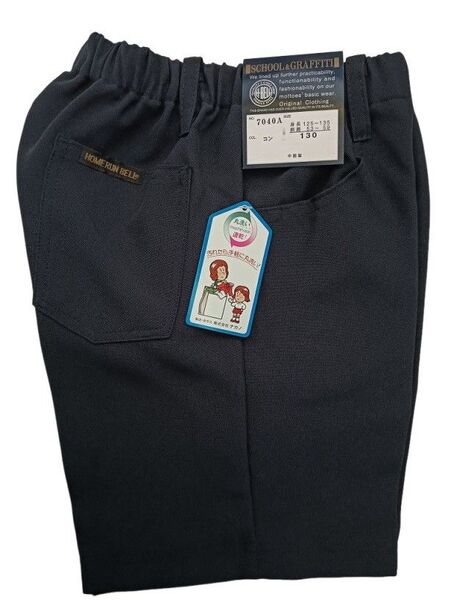 イートン半ズボン130A総ゴム夏物小学生制服■丸洗い速乾ポリエステル■新品タグ付