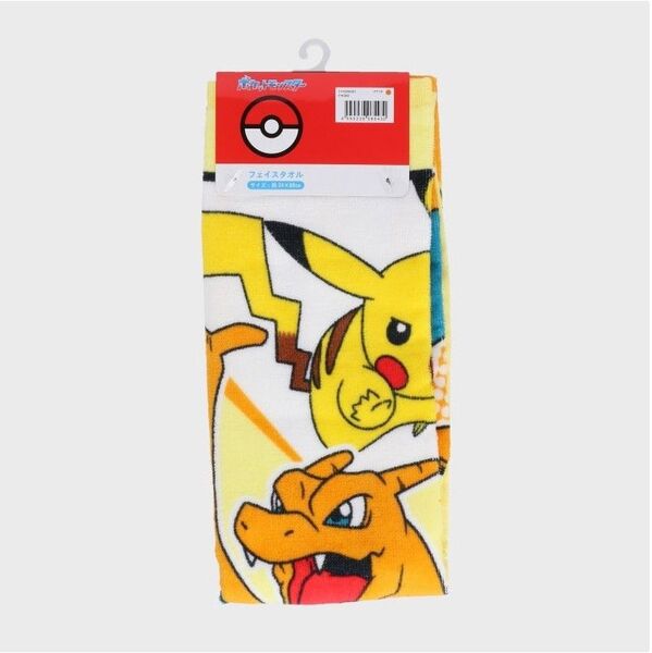 ポケモンフェイスタオル■ピカチュウ×リザードン■綿100%34×80㎝新品タグ付