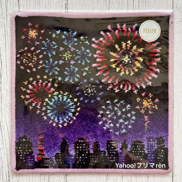 フェイラー スパークリングナイト(WEB限定) ハンカチ ダークネイビー×パープル 花火 FEILER