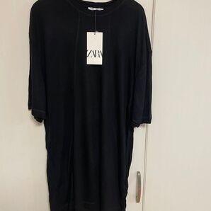 【新品・タグ付】ZARA メンズTシャツ ブラック サイズXL