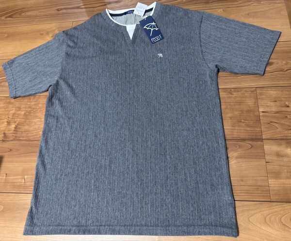 【新品】アーノルドパーマー メンズ トップス 半袖 重ね着風 Tシャツ L Lサイズ グレー