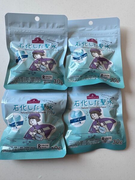 【新品未開封】イオン トップバリュー 石化した聖水 ラムネ ソーダ味 オリゴ糖 4個セット 賞味期限 2025.07.15