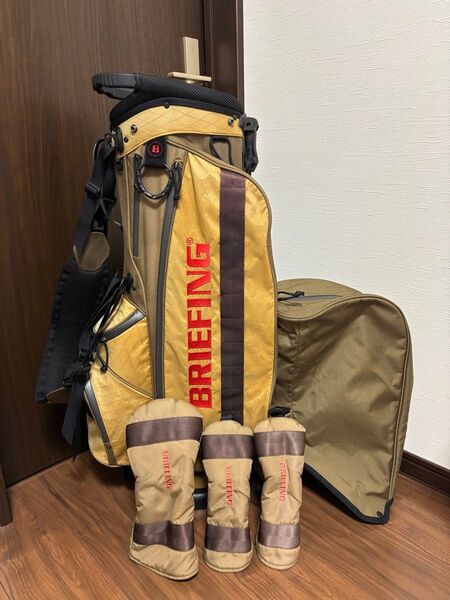 【希少カラー】ブリーフィング キャディバッグ CR-4 コヨーテ レッド ゴルフ スタンドキャディバッグ ヘッドカバー3点セット