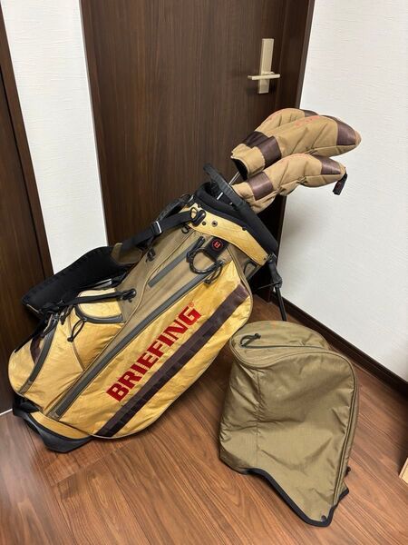 ブリーフィング キャディバッグ CR-4 コヨーテ ヘッドカバー 3点セット スタンド式 キャディバック