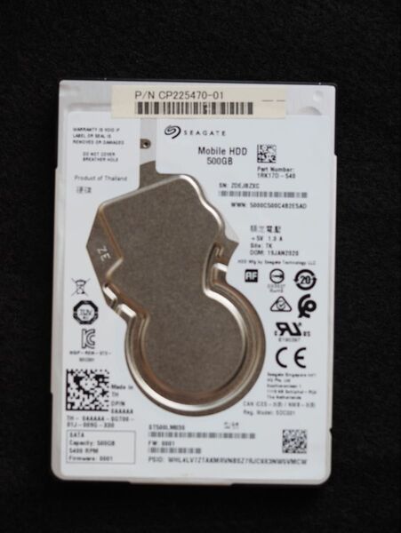2.5インチHDD 500GB SEAGATE ST500LM030 【稼働時間:1015時間】