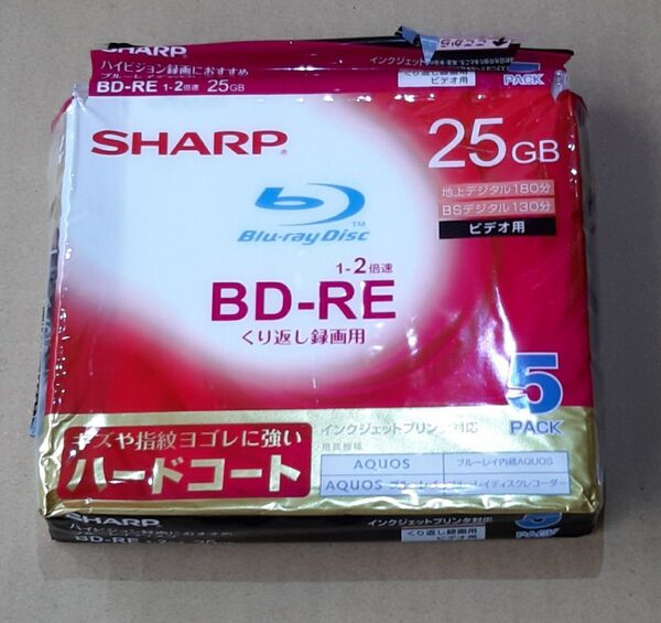 SHARP BD-RE 25GB 4枚開封済み 未使用