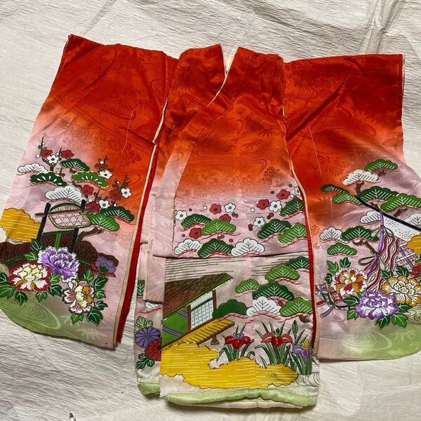 市松人形用着物 15号 50cm位 極上正絹 刺繍入り 市松人形工房作