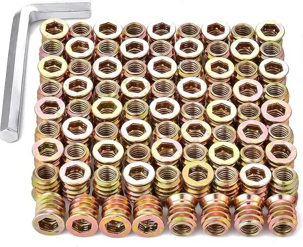 インサートナット M8 (40個+工具スパナ付)ねじ込みタイプ 埋め込みナット
