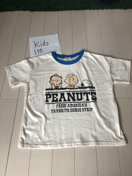 スヌーピー Tシャツ kids110 ピーナッツ 子供 まあまあ美品