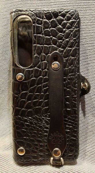 【Ricky's Leather Japan】リッキーズ ハンドメイド 栃木レザー カバー スマホケース Xperia1IV専用