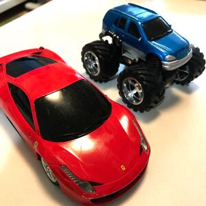 おもちゃ☆フェラーリ(元ラジコンカー)☆四輪駆動Jeep☆中型カー2個組☆
