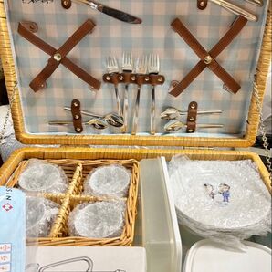 新品未使用 爆笑問題 ピクニックセット ピクニックバスケット ノベルティ 日生 NISSAY カトラリー付き