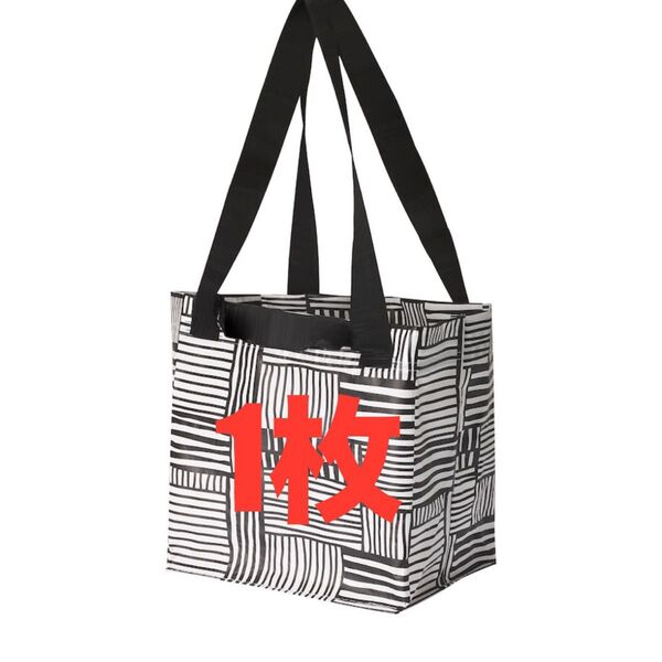 IKEA イケア エコバッグ FISSLA フィスラキャリーバッグ、S、ホワイト/ブラック★価格相談カテゴリー変更放置します★