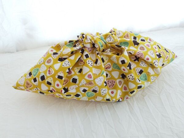 ミニおにぎり柄あずま袋 ハンドメイド お弁当袋 エコバッグ