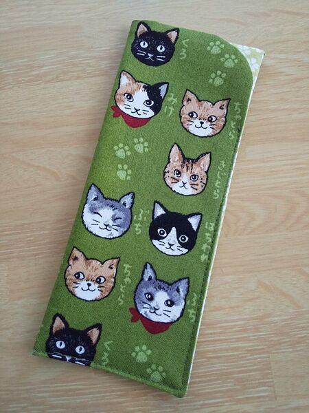 猫柄メガネケース ハンドメイド ねこ
