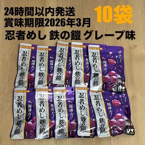 【賞味期限2026年3月】忍者めし 鉄の鎧 グレープ味 10袋 セット