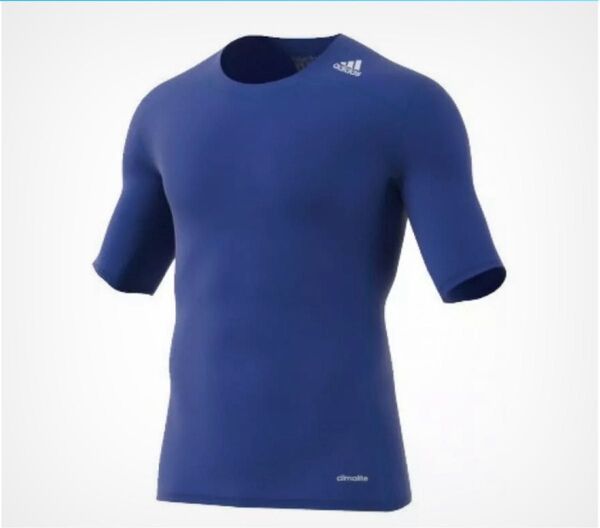 未使用 adidas テックフィット 半袖Tシャツ M ブルー トレーニング インナーシャツ 筋出力 姿勢矯正 climaLite