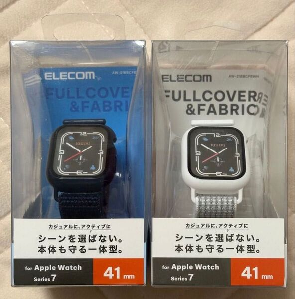 【新品・未開封】エレコム Apple Watch Series 7 (41mm) フルカバーケース ガラス バンド一体型