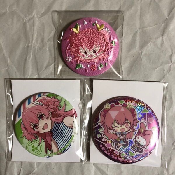 桃井愛莉 刺繍缶 感謝祭 サンリオ プロセカ 缶バッジ 3rd アニバーサリー ミニキャラ ホロ