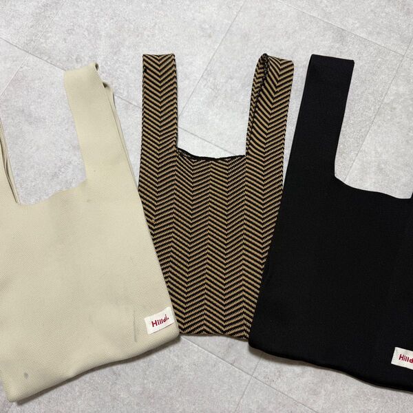 ニットバッグ エコバッグ エコバック おしゃれ 韓国 SHEIN 三個セット バッグ ハンドバッグ トートバッグ