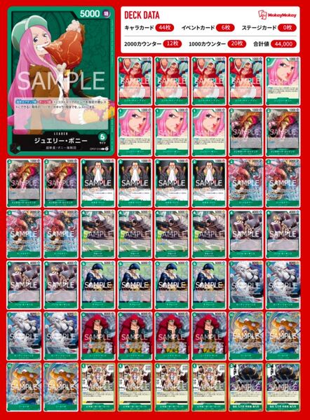 【最新版】匿名配送 ワンピースカード 緑ボニー デッキ