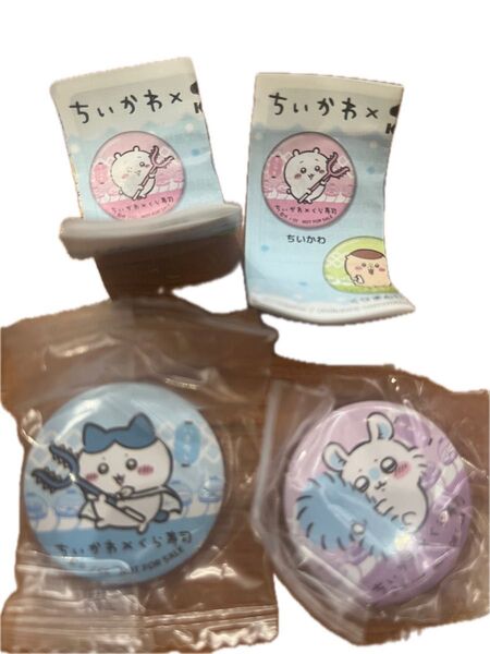 ちいかわ ビッくらポン 缶バッジ くら寿司 モモンガ ハチワレ