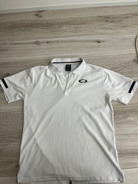 OAKLEY オークリー ゴルフ ポロシャツ メンズ Sサイズ ホワイト 白 スカル