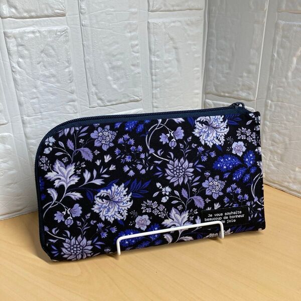 ハンドメイド L字ファスナー 長財布 じゃばら付き財布 通帳入れ