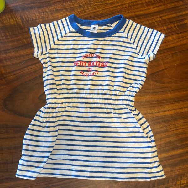 【PETIT BATEAU】プチバトー 104cm ボーダーワンピース