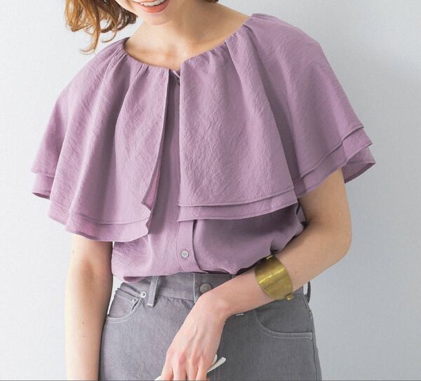 URBAN RESEARCH ROSSO WOMEN 前後2WAYフリルブラウス アーバンリサーチロッソ パープル