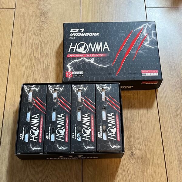 HONMA ホンマ 本間 D1 2ダース 2023年モデル ホワイト ゴルフボール SPEEDMONSTER スピードモンスター