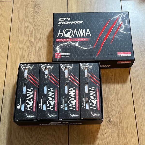 HONMA ホンマ 本間 D1 2ダース 2023年モデル ホワイト ゴルフボール SPEEDMONSTER スピードモンスター