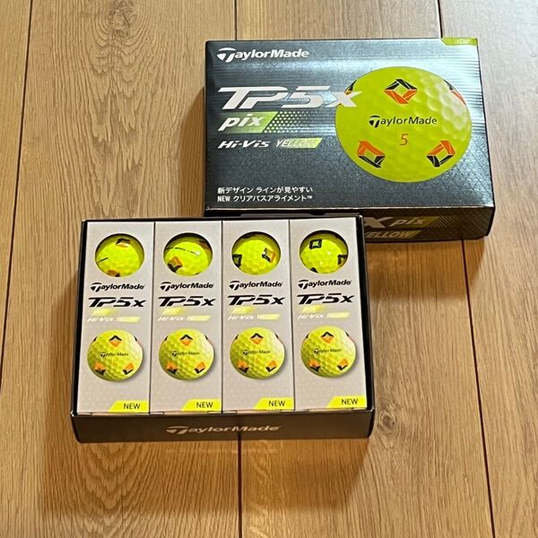 テーラーメイド TP5x pix イエローSTRIPE ストライプ 2024年モデル TailorMade 2ダース ゴルフボール