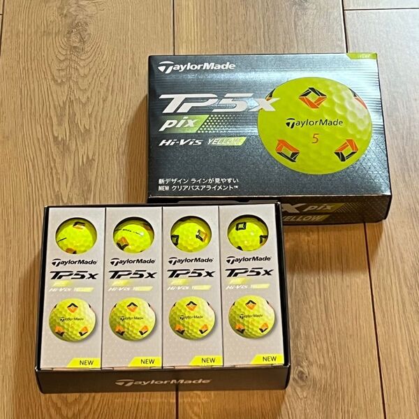 テーラーメイド TP5x pix イエローSTRIPE ストライプ 2024年モデル TailorMade 2ダース ゴルフボール
