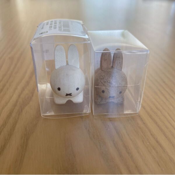 【新品・未使用】ディック・ブルーナ木製箸置きうさぎ(白・茶)2色組セット ミッフィー