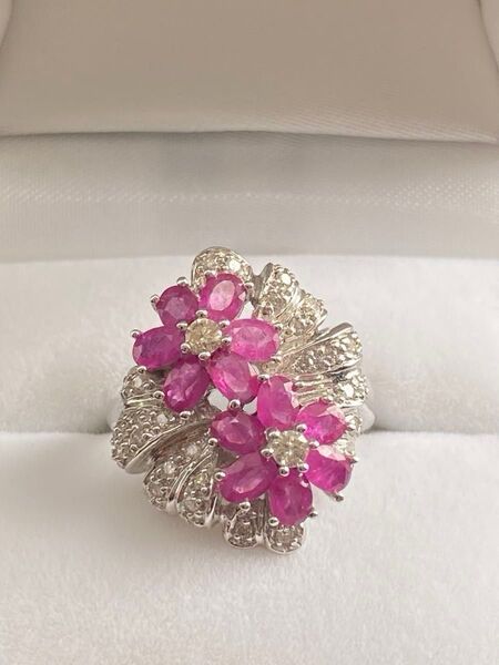 K18 約6.6g ルビー1.78Carat ダイヤモンド0.39Carat デザインリング